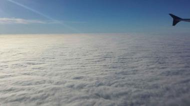 The sky above the clouds in Philadelphia on December 12, 2014.